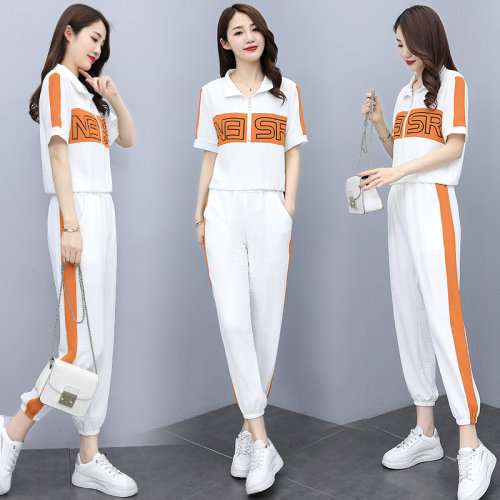 时尚休闲运动套装女2021年夏季新款女装气质休闲撞色两件套,女装运动套装,瑶迪依秀