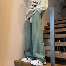 8XL-M特大码呢料加绒裤男新年裤条纹卫裤休闲基础款K948P60加绒70，男装休闲裤，电商D206-1
