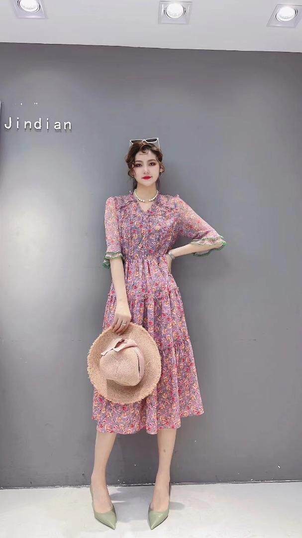 夏季新款，碎花连衣裙，女装连衣裙，芳姿菲