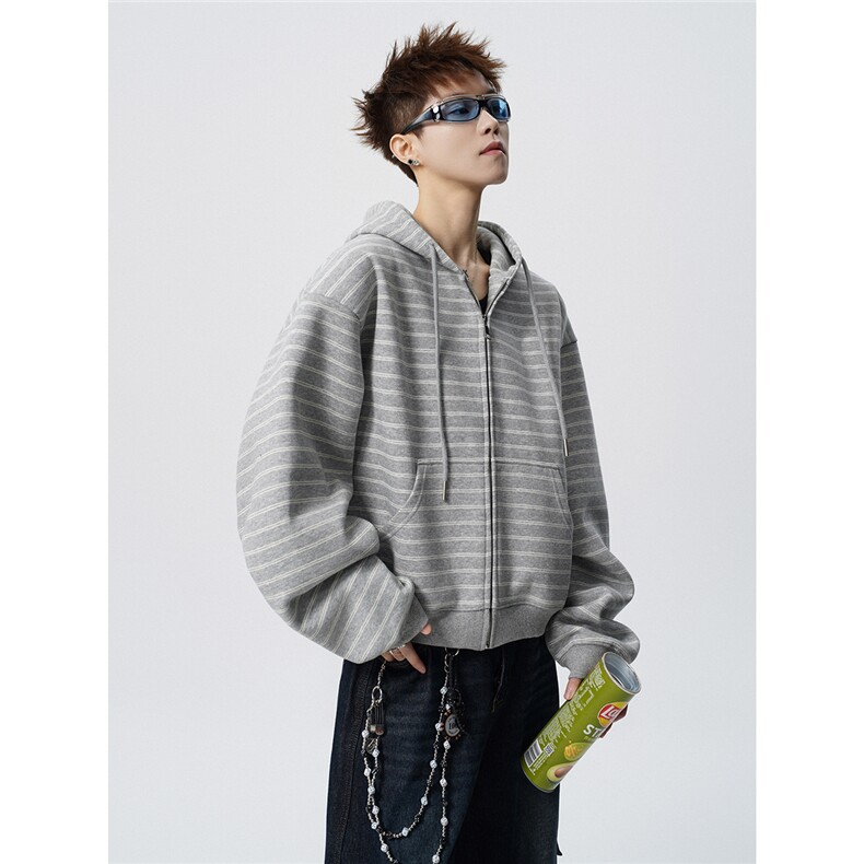可二开条纹M-5XL大码34%棉66%涤纶连帽开衫卫衣男WY78194P88控138,男装卫衣,星座226-1