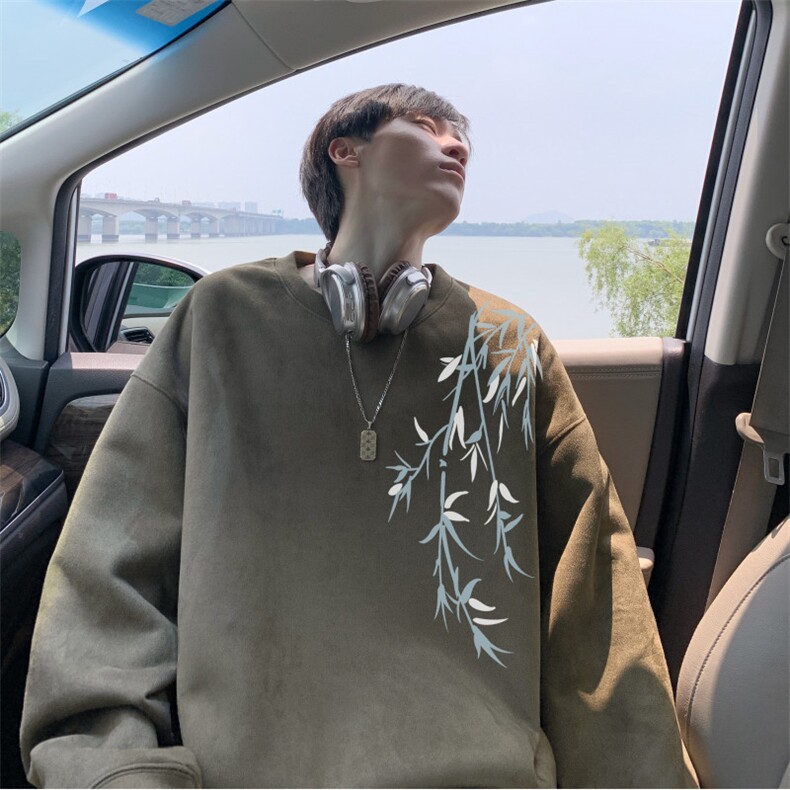 抖音得物高品质风麂皮绒宽松圆领卫衣wyjp262-特35控69,男装卫衣,星座605(原A050)