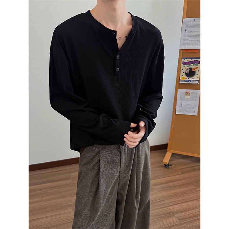 秋冬内搭打底衫cleanfit老钱风T恤亨利领男款5Q4055-TP4068,男装T恤,电商A102