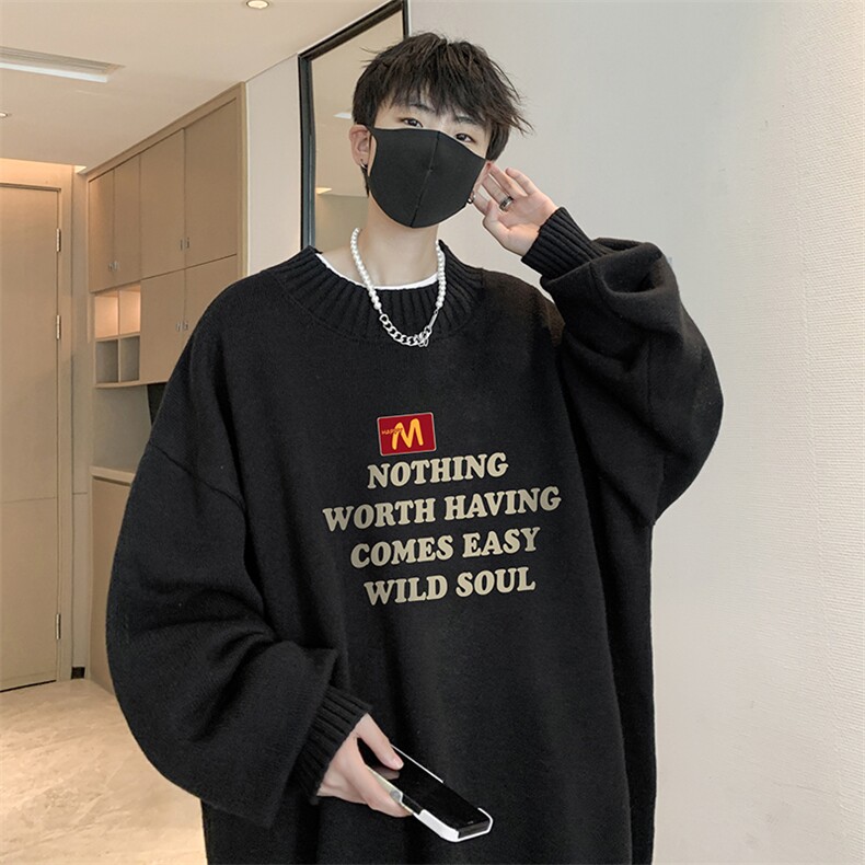 半高领毛衣男士大码针织衫男毛线衣男M18363-P45加绒款-P65,男装针织衫/毛衣,电商A040