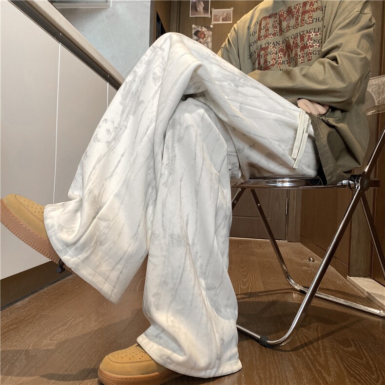 2025秋季风水墨扎染设计感宽松卫裤B315-K25305-特p40控78,男装休闲裤,电商B315