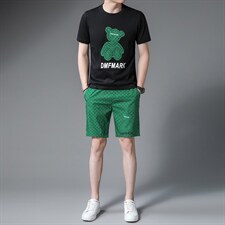 C519709钱塘2020-2夏季直播精品主推男士套装潮流P120，男装休闲套装，钱塘207-2