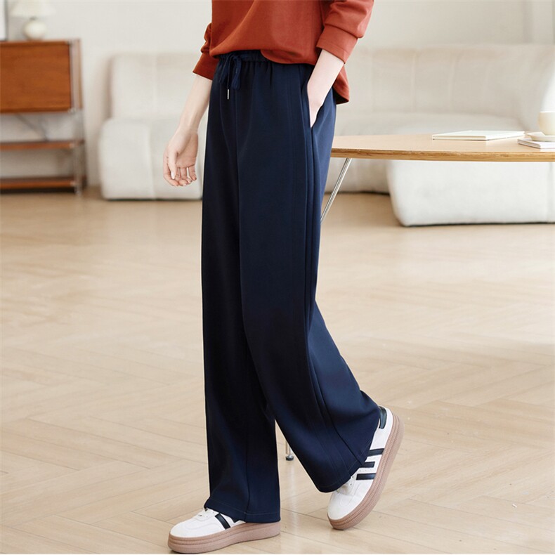 长期有货2026年春秋装弯刀裤梧桐长裤直筒休闲运动裤时尚阔腿卫裤，女装休闲裤，璐依舞