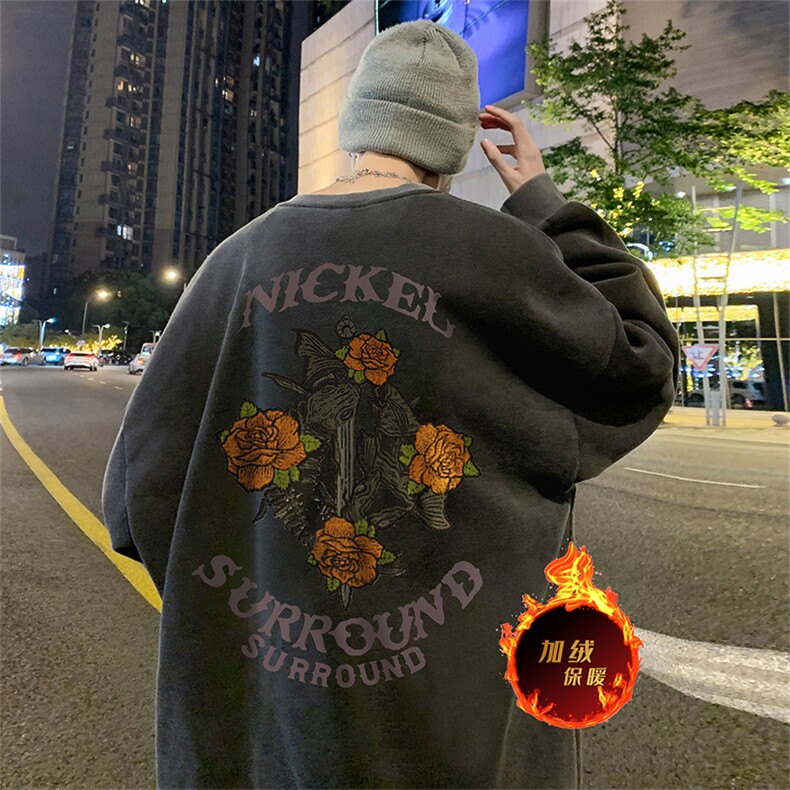 直播品质500克重磅美式做旧水洗卫衣SY1392-常规特P45加绒特P55,男装卫衣,电商A486