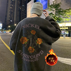 直播品质500克重磅美式做旧水洗卫衣SY1392-常规特P45加绒特P55，男装卫衣，电商A486
