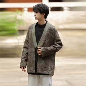 秋冬新品（将军）风蟒纹提花男女情款汉服道袍新中式开衫KS06图片