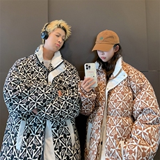情侣棉衣棉服立体印花面包服立领棉袄外套【量大有差】1614-P80，男装棉衣，星座207