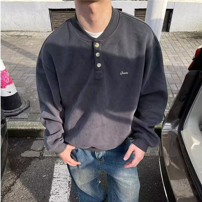 日系气质刺绣卫衣潮流时尚简约原宿百搭新款W300-P38,男装卫衣,星座208-5