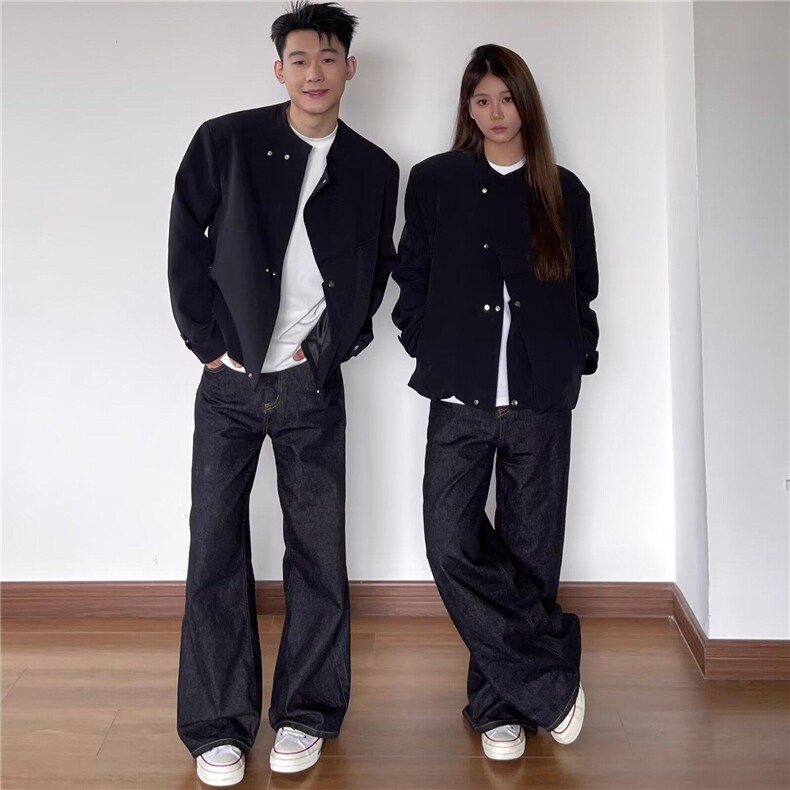 【网图现货】美式宽松短款设计感西服外套X58/P75,男装西服,星座205-3