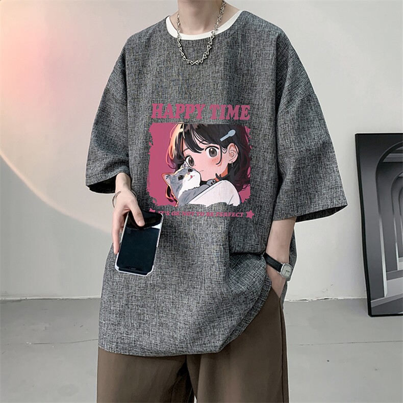 风复古亚麻短袖男棉麻t恤男半袖ZT71353-P35,男装T恤,电商A040