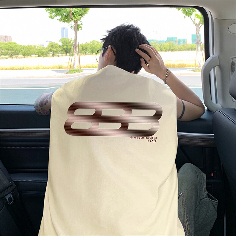 量大优得物抖音高品质重磅230克美式印花无袖t恤背心WB336特P18,男装T恤,电商A486