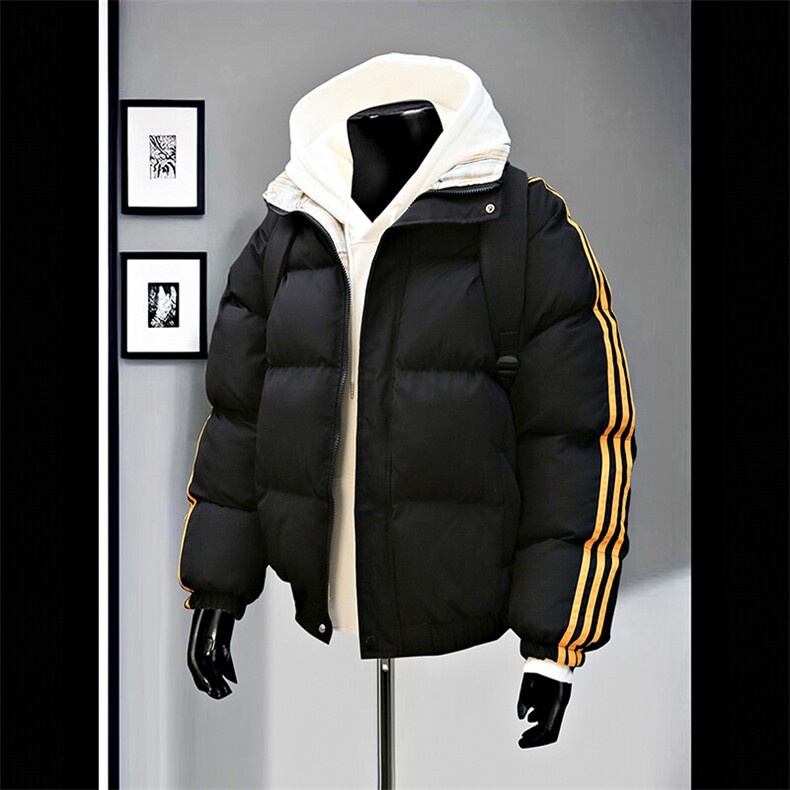 冬季港风三条杠立领棉服防风保暖加厚棉衣外套MY1128 P80图片