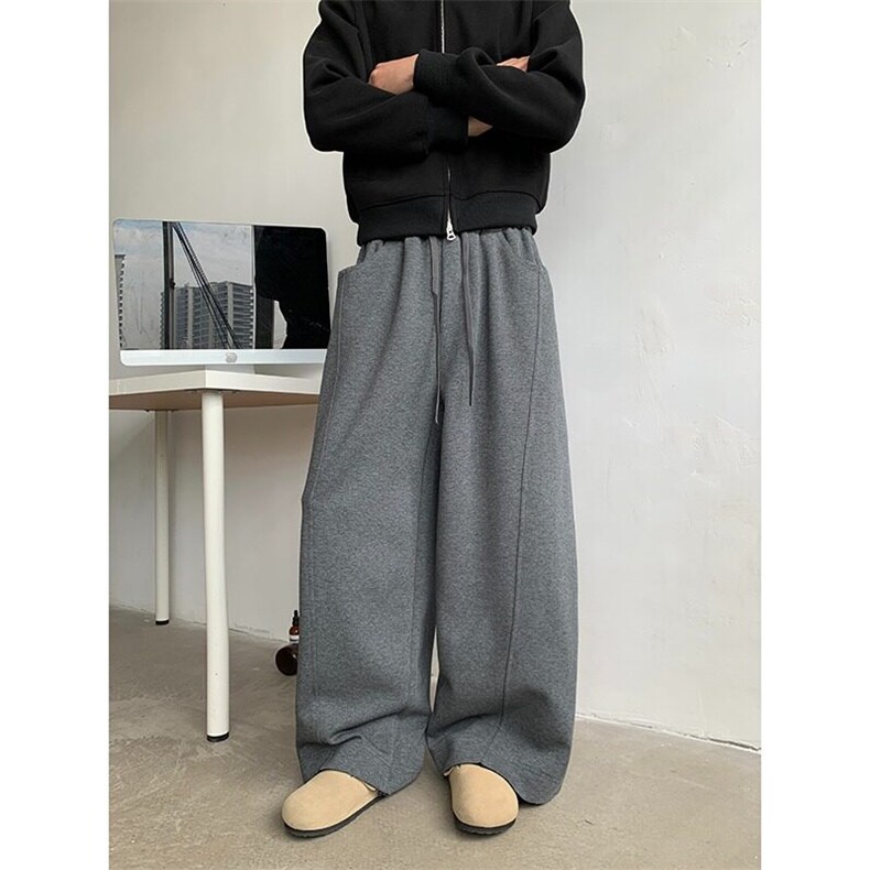 2025新款设计感阔腿裤子男款春秋垂坠感慵懒休闲裤男CK180P40，男装休闲裤，星座1116-2