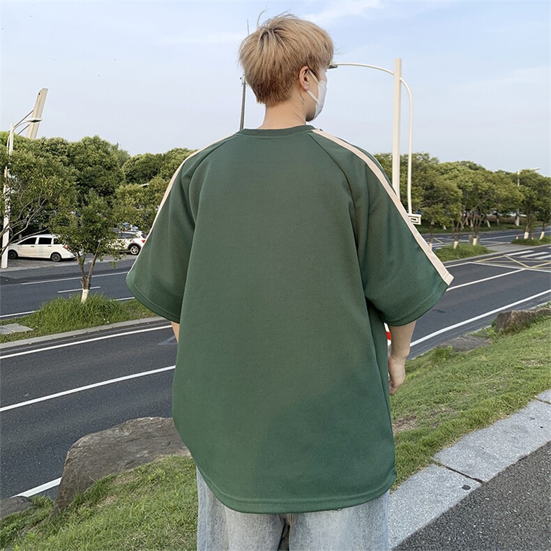 青春男T恤标准夏季五分袖ins时尚潮牌圆领T05574-P33,男装T恤,星座308B-1