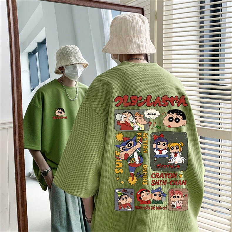 量大优重磅220克华夫格短袖T恤蜡笔小新印花HT3102-P20,男装T恤,星座508（原C305）