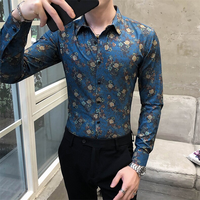 312A-5-276-P55长袖高级感秋季休闲英伦发型师韩版纯色男士衬衣,男装衬衫,星座312A-5
