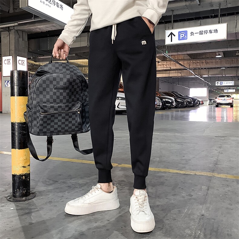 社会精神小伙春秋加绒卫裤运动束脚男裤DS-B249-KK94-P58-加绒P68图片
