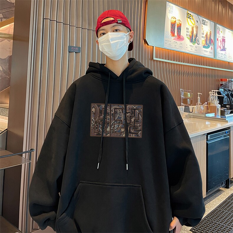 卫衣男重磅华棉男士宽松时尚连帽卫衣外套XZ310B-W641-P50加绒P60,男装卫衣,星座310B