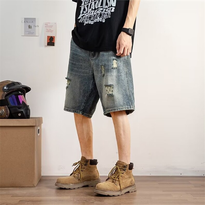 高街牛仔短裤男夏季五分裤N837P35,男装牛仔裤,星座1116-2