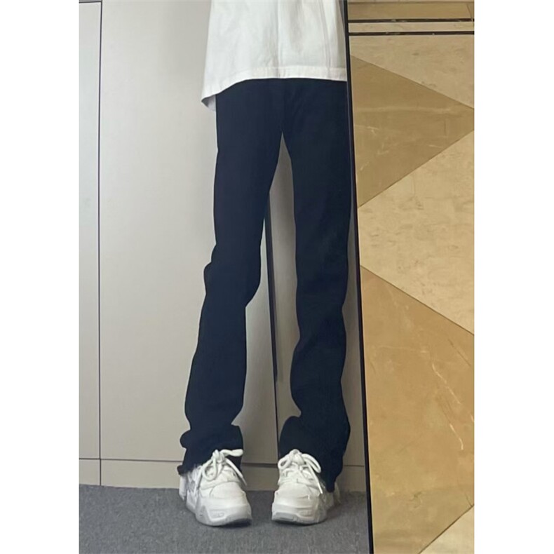 【有货】KZA21CC-P48毛边弯刀牛仔裤男修身直筒微喇裤子,男装牛仔裤,星座1007（原301D）