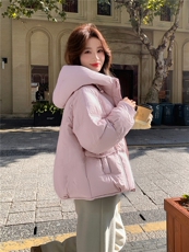 现货新款东大门加厚保暖羽绒服百搭连帽面包服女装外套女，女装羽绒服，网红馆