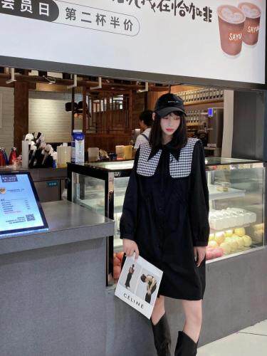 秋季新款连衣裙，女装连衣裙，黑米