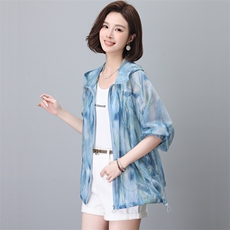 印花防晒衣女短款夏季薄款外套2026新款轻薄宽松连帽防晒服,女装短外套,板酷,中纺服装城 印花防晒衣女短款夏季薄款外套2026新款轻薄宽松连帽防晒服,女装短外套,板酷,中纺服装城