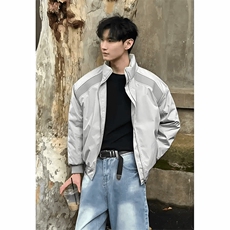 高品质春装新款老钱风美式高街解构立领棒球服飞行夹克潮休闲外套，男装夹克，电商A486-1