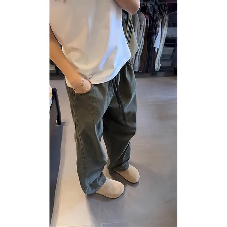 新款百搭街头工装裤秋冬季设计感直筒裤潮牌休闲裤子男LG166-P48,男装工装外套,星座1008