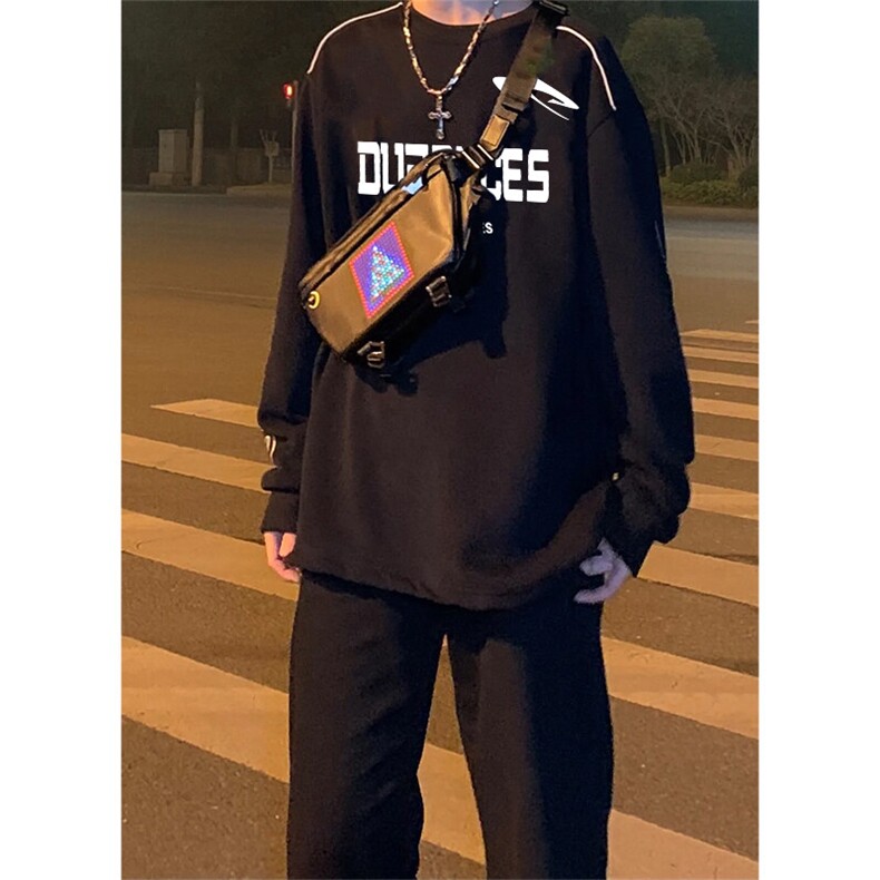 cleanfit裤子高街vibe纯黑色牛仔裤男款夏季修身直筒弹力微喇叭裤,男装牛仔裤,星座310A-4
