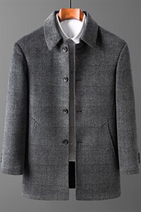 中老年男士毛呢大衣大码中长款呢子加厚中年外套爸爸装H2899-P260，男装毛呢大衣，电商B212（原钱塘6029）