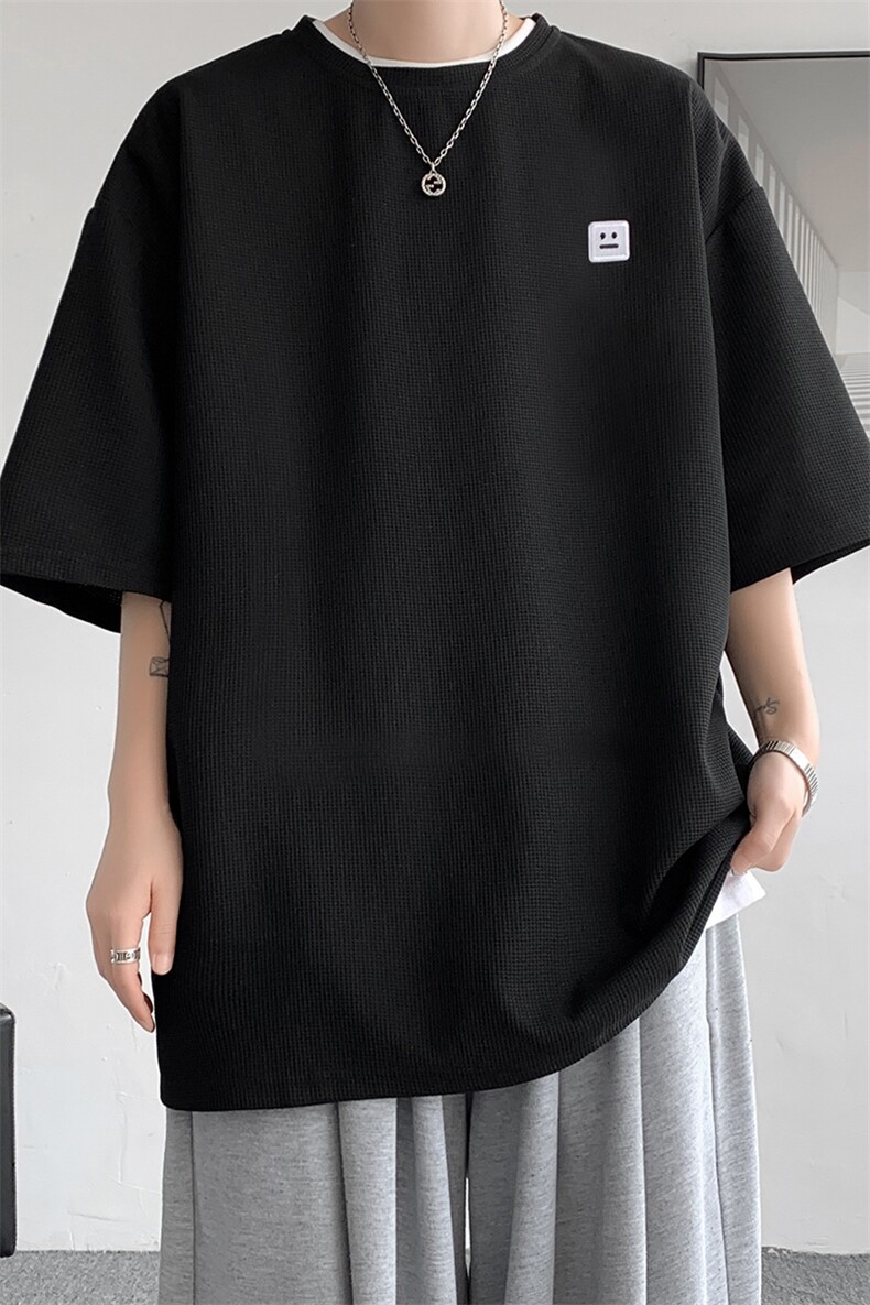 8XL-M重磅！特大码T潮牌上衣男中性华夫格短袖T恤DX304P25控39,男装T恤,电商D206-1