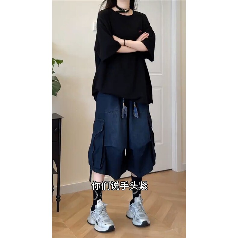 宽松工装五分裤男女同款牛仔裤A49-P60,男装牛仔裤,电商D312