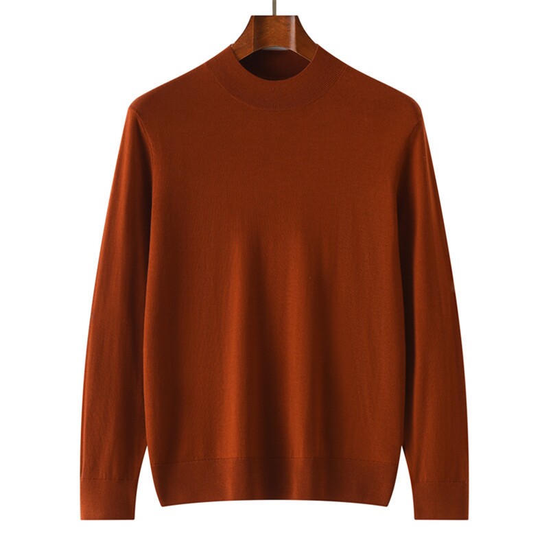 羊毛衫男士薄款半高领毛衣内搭针织打底衫，男装羊毛衫，昭美纯山羊绒