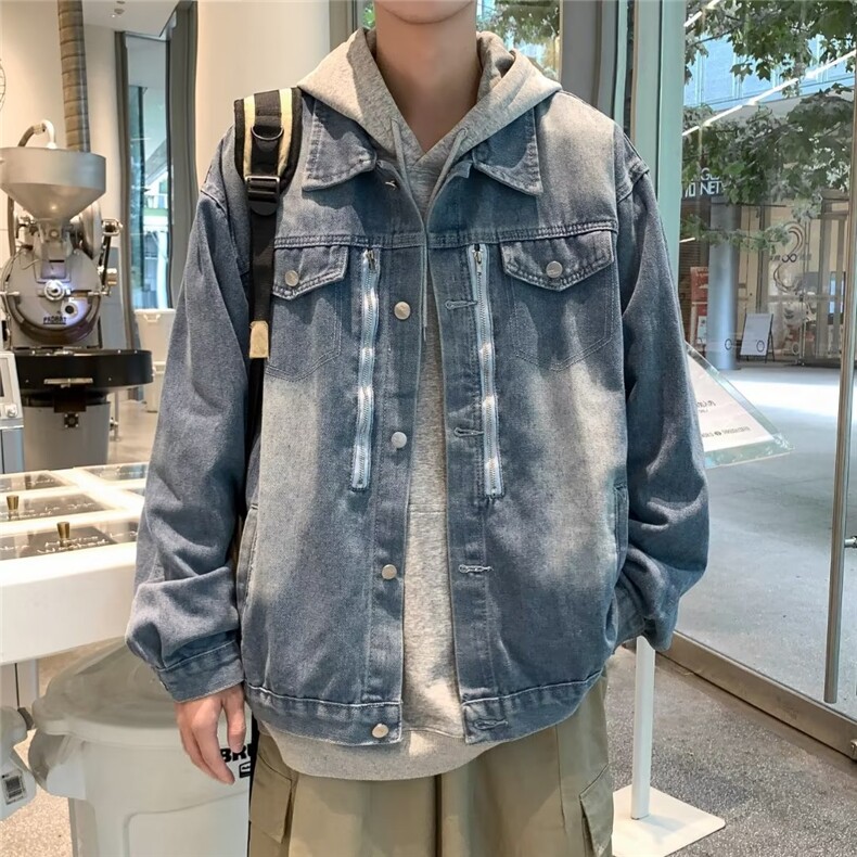 秋季ins港风夹克牛仔外套男帅气宽松男生褂子痞帅上衣服M1008,男装夹克,星座1116A-1（原606A）