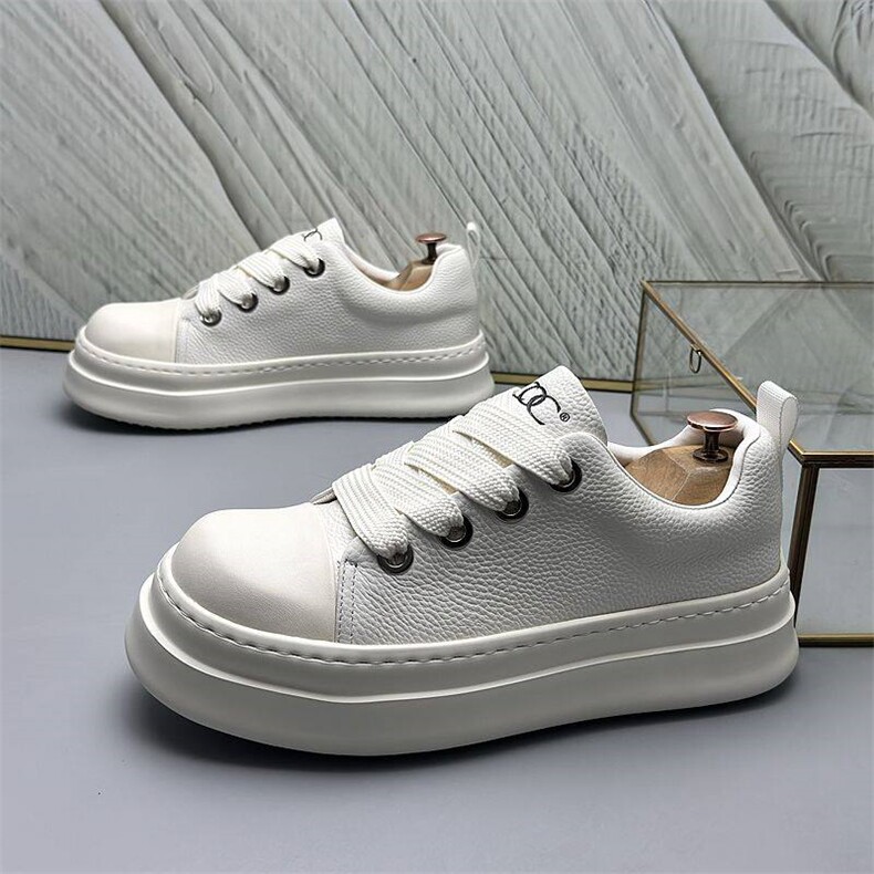 X4987-p275欧洲站男鞋夏季新款真皮厚底板鞋百搭小白鞋潮，男鞋休闲鞋，星座1407-3