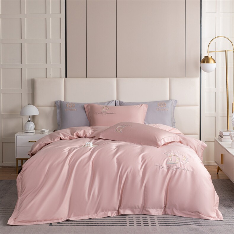 新款50双股100支长绒棉绣花四件套系列-星辰，床品套件，一起卖家纺