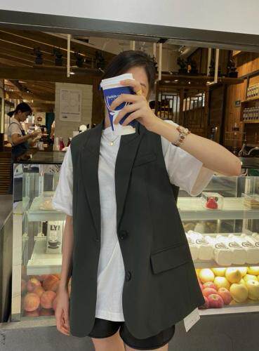 西装马甲黑绿两色，女装西装，mona 茉奈