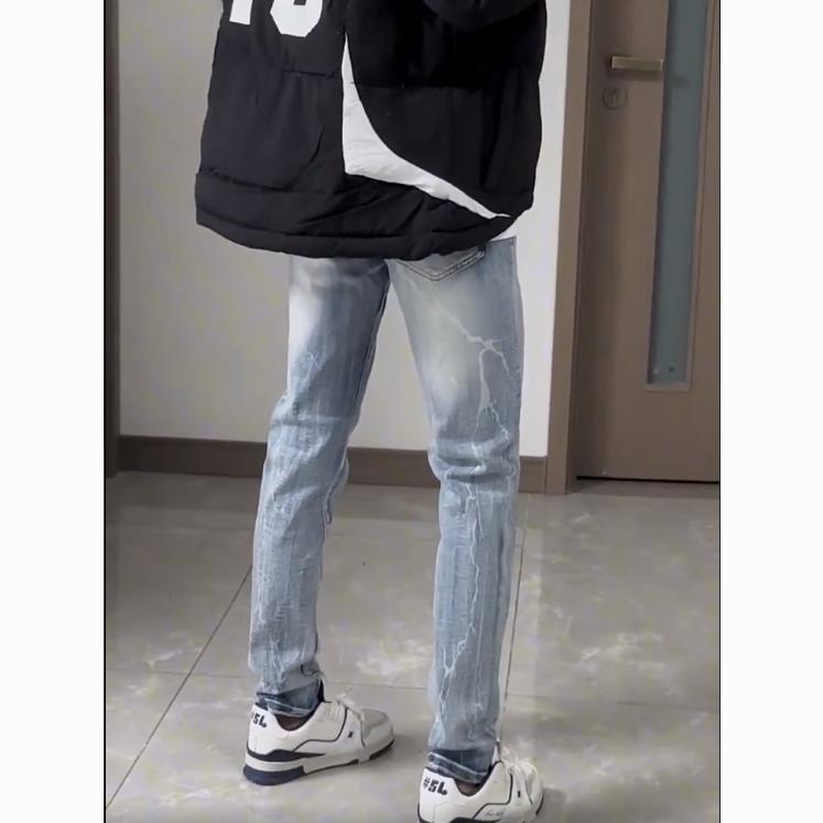 1506-1/NK03251/P48修身小脚裤百搭设计感高端贴布潮流小脚裤,男装休闲裤,星座1506-1