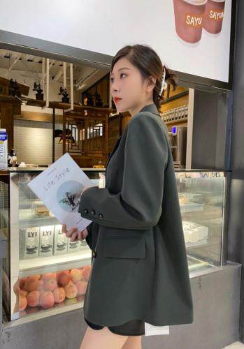 秋季新款西装外套双排扣，女装西装，mona 茉奈