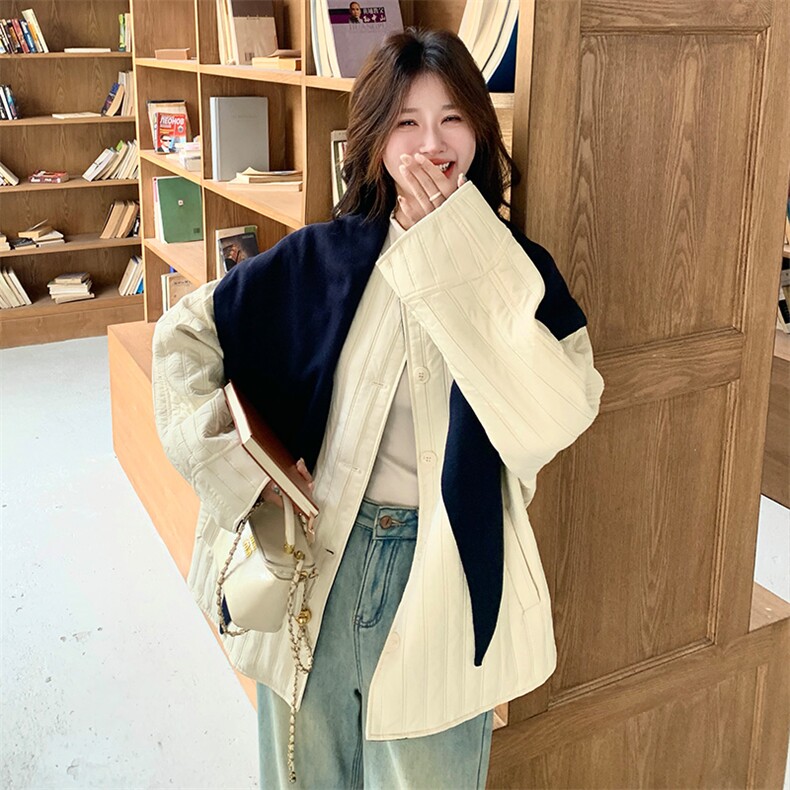 2025冬季休闲小个子带披肩圆领薄棉服外套2C037505P195K268,女装棉衣/棉服,2C037