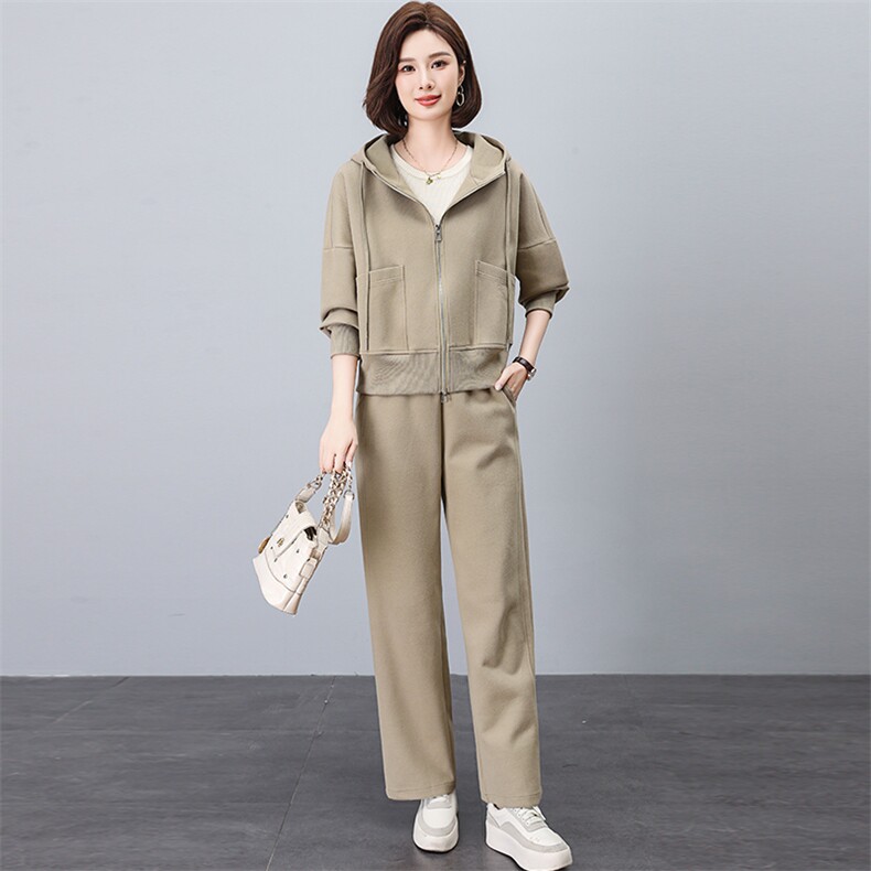 2025春秋季新款时尚休闲气质个性减龄休闲套装,女装套装/套裙,独衣靓