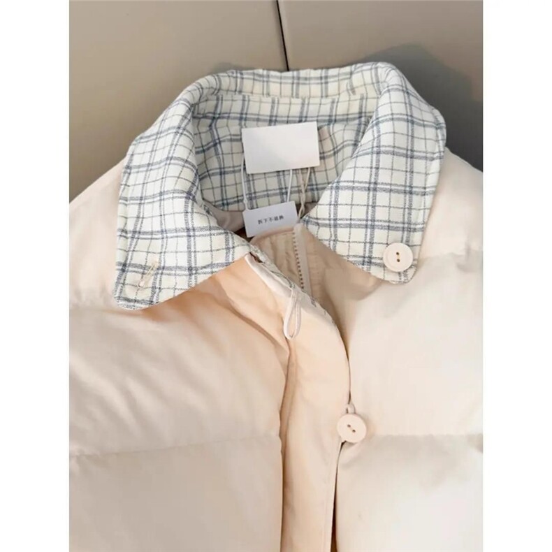 1506A/G78800/P89韩版格纹拼接翻领粉色棉服女冬季,男装棉衣,星座1506A