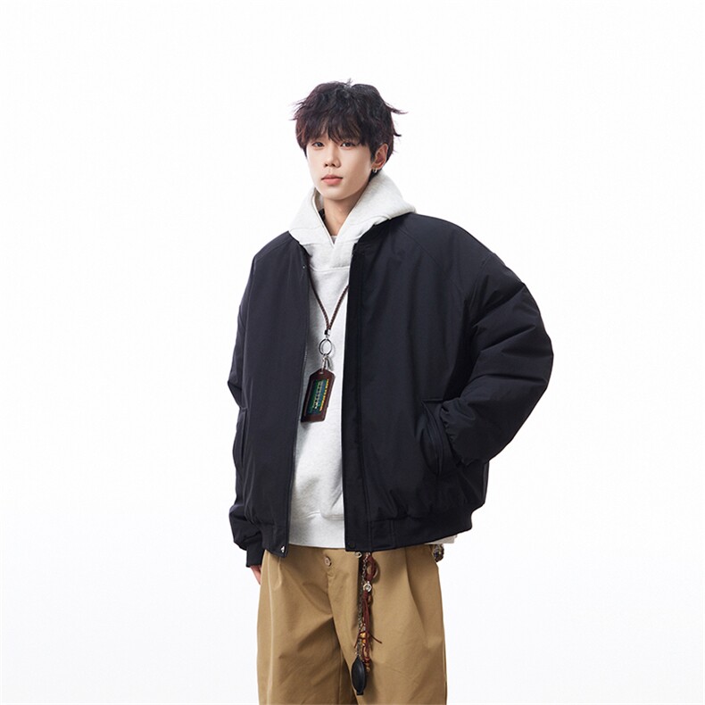 冬季clean纯色棒球服领棉服加厚短款棉衣HZ8815-特P68不议价,男装棉衣,星座610B-1