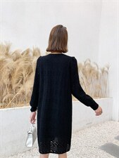 秋冬韩版针织蕾丝连衣裙，女装连衣裙，荷塘月色