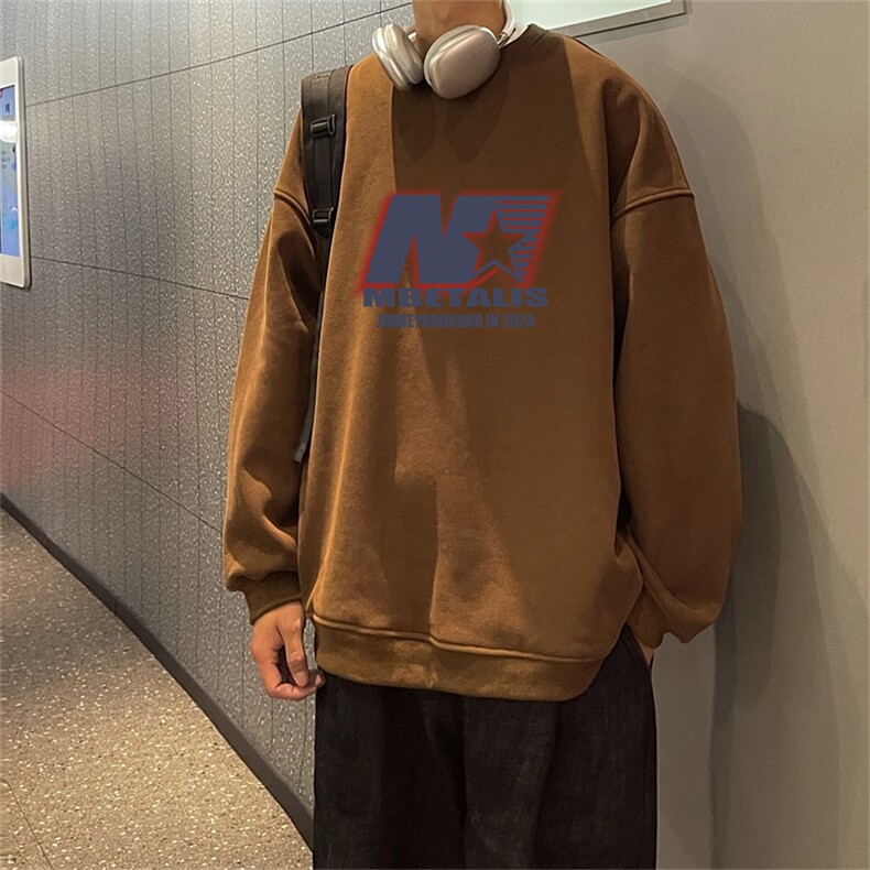 特P25控48秋冬新款男士圆领卫衣宽松休闲日常百搭上衣WQ2465,男装卫衣,电商B370