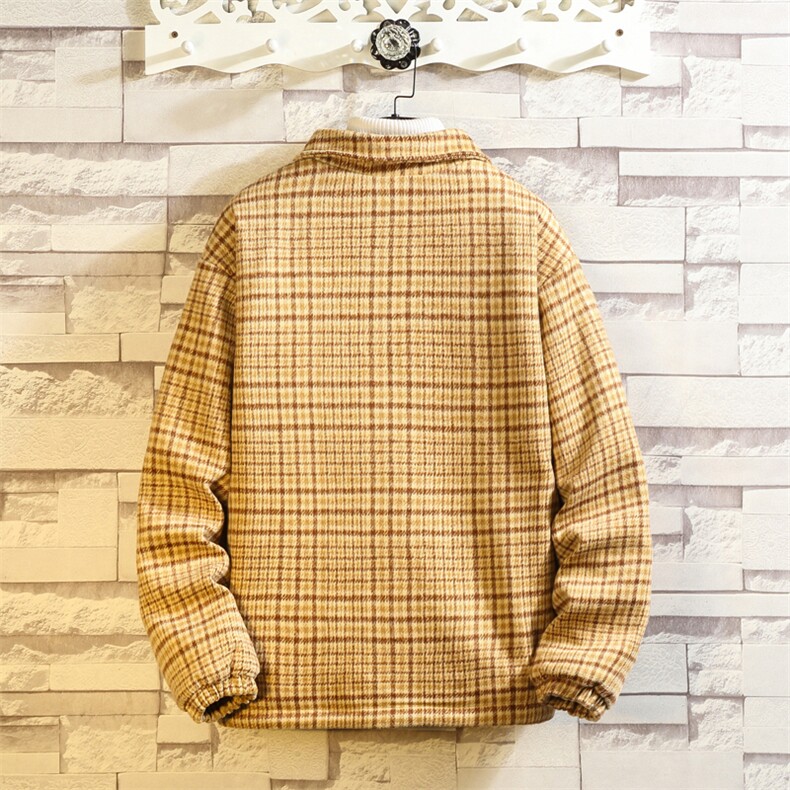 703-Y252冬季高品质加厚羊羔毛外套格子毛呢双面穿小熊绣花,男装棉衣,星座703